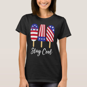 Coole Rocket Pop Red White & Blue Popsicle Sum ble T-Shirt