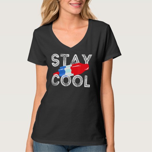 Coole Rocket Pop Red White & Blue Popsicle Sum ble T-Shirt (Vorderseite)