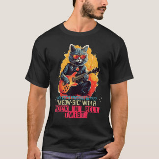 Coole Rock'n Katze für Jungen und Mädchen T-Shirt