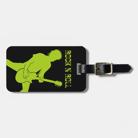 Coole Rock'n'Roll-Gepäckmarken Gepäckanhänger (Vorderseite horizontal)