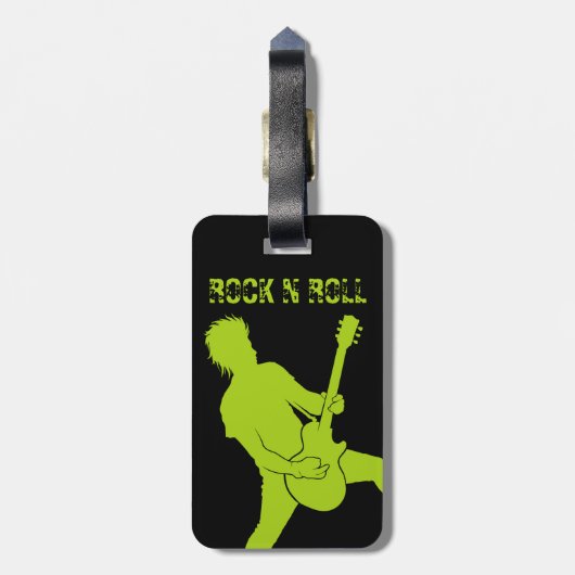 Coole Rock'n'Roll-Gepäckmarken Gepäckanhänger (Rückseite vertikal)
