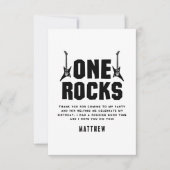 Coole Rocks Schwarz und Weiß Geburtstag Dankeskarte (Vorderseite)