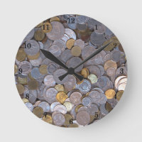 Coole Rolle der Coins Wall Clock