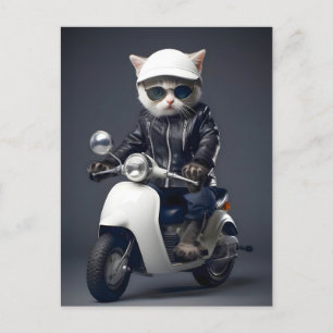 Coole Roller Kitty Gratulation Postkarte