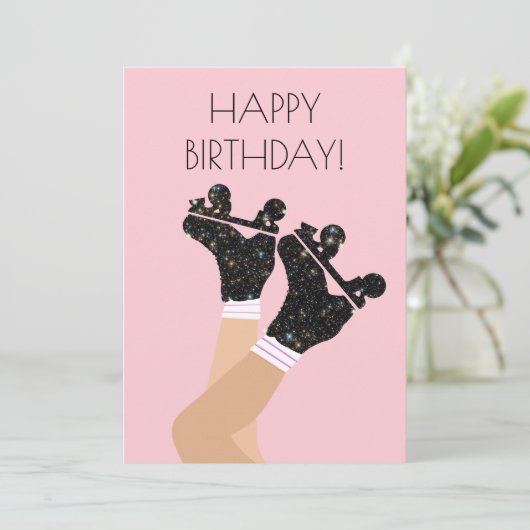 Coole Roller-Skate Derby Birthday Card (Stehend Vorderseite)