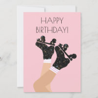 Coole Roller-Skate Derby Birthday Card