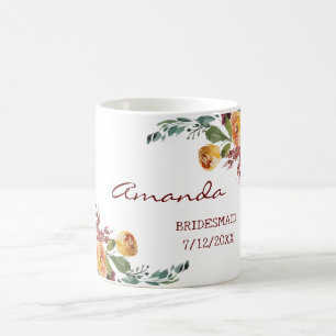 Coole romantische Blumen-Brautjungfer-Tasse Kaffeetasse