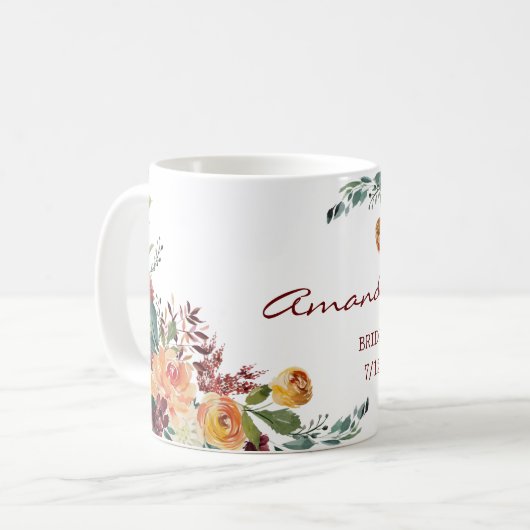 Coole romantische Tasse der Blumenbräute (Vorderseite Links)