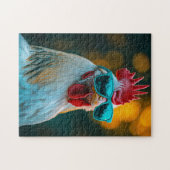 Coole Rooster Blue Sonnenbrille Puzzle (Horizontal)