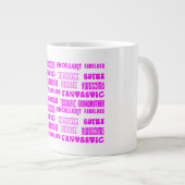 Coole rosa Großmutter-Positive des modernen Jumbo-Tasse (Vorderseite Rechts)