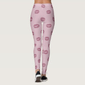 coole Rosa Lippen sexy Muster Rosa Design Leggings (Rückseite)