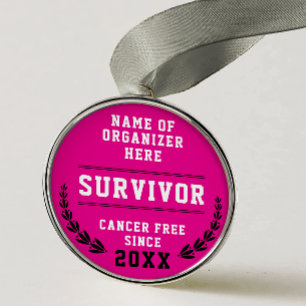Coole rosa Medaille Krebsüberlebender Bewusstseins Ornament Aus Metall