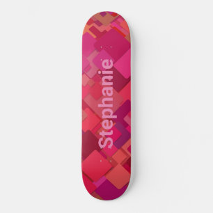 Coole Rosa-Quadrate Skateboard