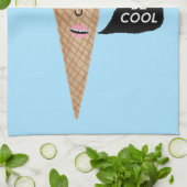 COOLE, rosa sprechende Eistüte Geschirrtuch (Gefaltet)