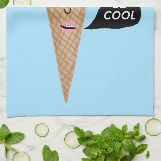 COOLE, rosa sprechende Eistüte Geschirrtuch (Gefaltet)