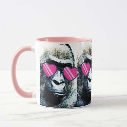 Coole Rosa-Tasse Gorilla Tasse (Links)
