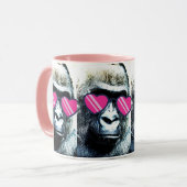 Coole Rosa-Tasse Gorilla Tasse (Vorderseite Links)