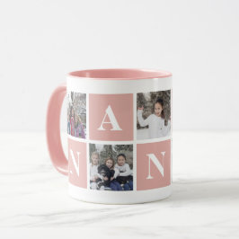 Coole Rosa und Weiß Fotolage Tasse Nanna