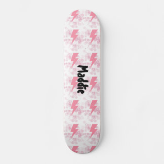 Coole, rosa und weiß leuchtende Mädchen nach Maß Skateboard