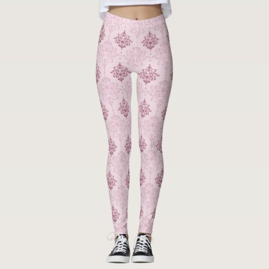 Coole Rosa-Ziermuster Leggings (Vorderseite)