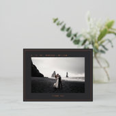 Coole Rose Gold Dunkelgrau Foto Hochzeit Vielen Da Folie Einladungspostkarte (Stehend vorne)