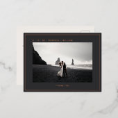 Coole Rose Gold Dunkelgrau Foto Hochzeit Vielen Da Folie Einladungspostkarte (Vorderseite/Rückseite)