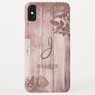 Coole Rose Gold Foil Rustikales Blumenmuster Monog Case-Mate iPhone Hülle