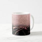 Coole Rose Gold Glitzer, Marmor - Personalisiert Kaffeetasse (VorderseiteRechts)