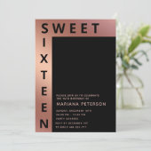 Coole Rose Gold Moderne Typografie Einladung (Stehend Vorderseite)