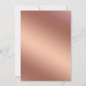 Coole Rose Gold Moderne Typografie Einladung (Rückseite)