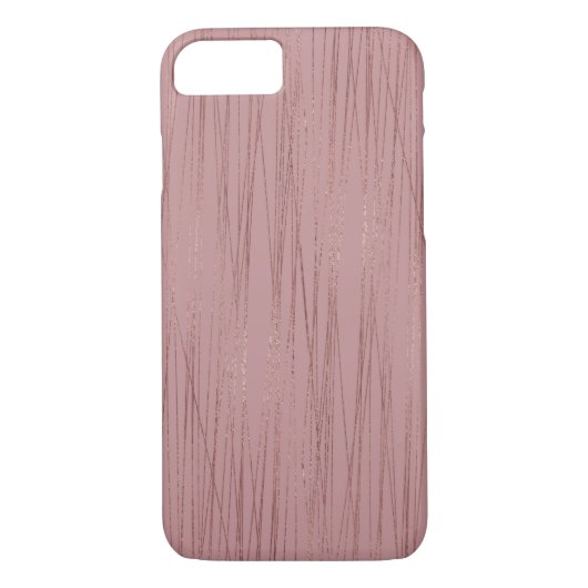 Coole Rose Goldfolie Streifen Muster Case-Mate iPhone Hülle (Rückseite)