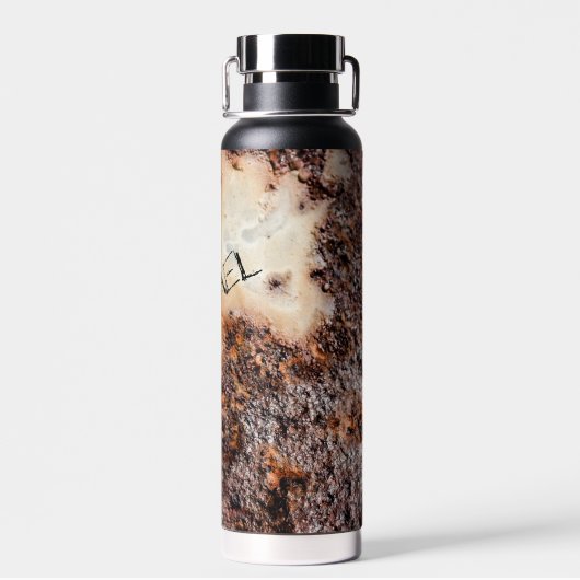 Coole rostige Metallstruktur Ihr Name Trinkflasche (Rückseite)