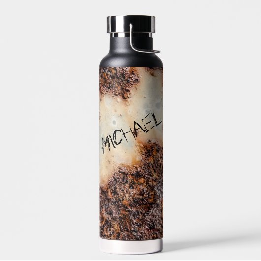 Coole rostige Metallstruktur Ihr Name Trinkflasche (Links)