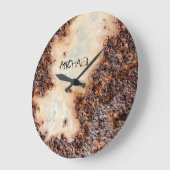 Coole rostige Metallstruktur Individuelle Name Große Wanduhr (Winkel)