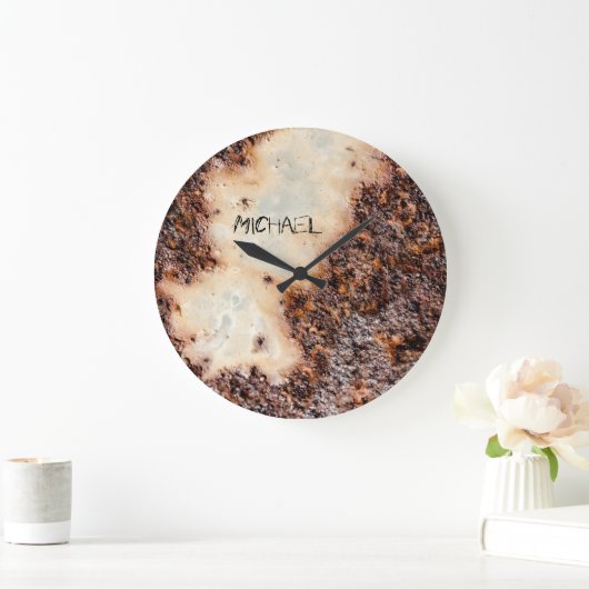 Coole rostige Metallstruktur Individuelle Name Große Wanduhr (Zuhause)