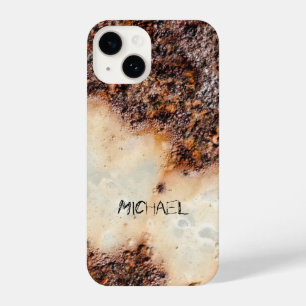 Coole rostige Metallstruktur Individuelle Name iPhone 14 Hülle