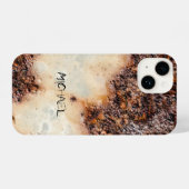 Coole rostige Metallstruktur Individuelle Name iPhone Hülle (Rückseite (Horizontal))