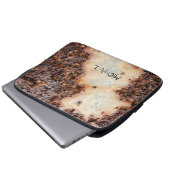 Coole rostige Metallstruktur Individuelle Name Laptopschutzhülle (Vorne Knopf)