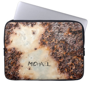 Coole rostige Metallstruktur Individuelle Name Laptopschutzhülle