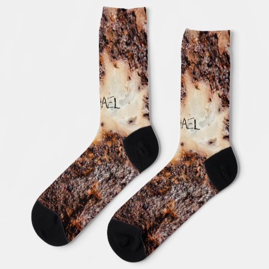 Coole rostige Metallstruktur Individuelle Name Socken (Linkes Detail)