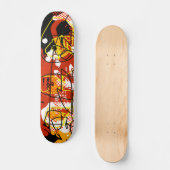 Coole Rote Abstraktion Skateboard (Vorderseite)