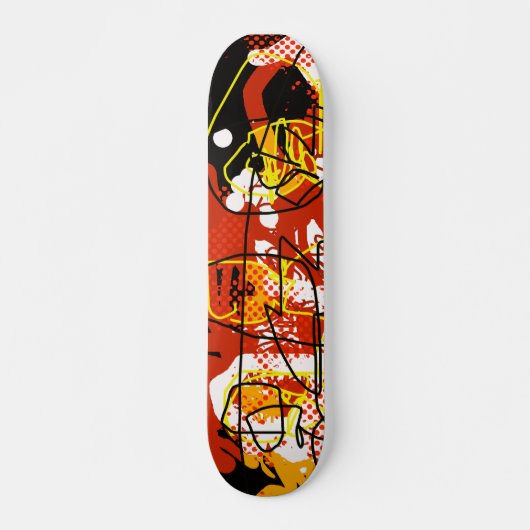 Coole Rote Abstraktion Skateboard (Vorne)