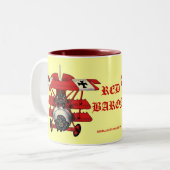 Coole rote Baron-Flugzeug-Kaffee-Tasse Zweifarbige Tasse (Vorderseite Links)