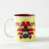 Coole rote Baron-Flugzeug-Kaffee-Tasse Zweifarbige Tasse (Links)