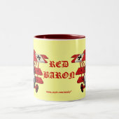 Coole rote Baron-Flugzeug-Kaffee-Tasse Zweifarbige Tasse (Mittel)