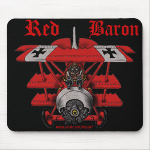Coole rote Baron-Flugzeug-Mauspad-Design Mousepad