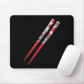 Coole rote Essstäbchen-Kostüm Mousepad (Mit Mouse)
