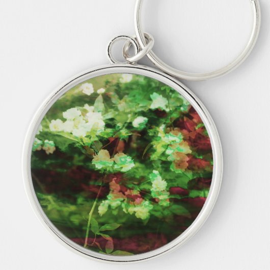 Coole rote grüne Blume Kunstmuster. Naturkonzept Schlüsselanhänger (Vorne)
