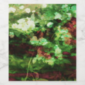 Coole rote grüne Blume Kunstmuster. Naturkonzept Weinetikett (Einzelnes Label)