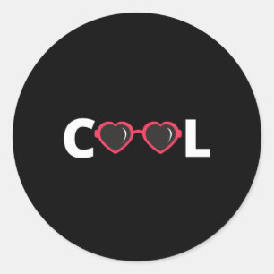 Coole rote Herz-Sonnenbrille lustiges Partygeschen Runder Aufkleber